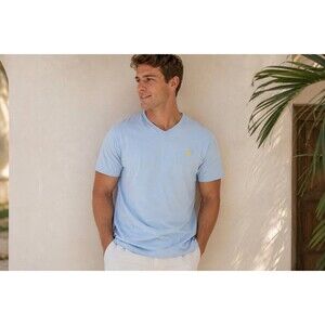 Mens Ralph Polo Lauren V Neck T Shirt Large Carolina Blue